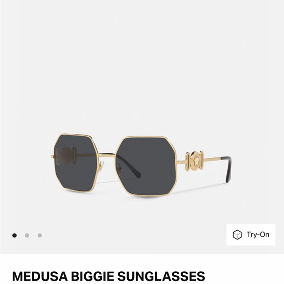 Versace Gold Frame Sunglasses with Black Lenses
